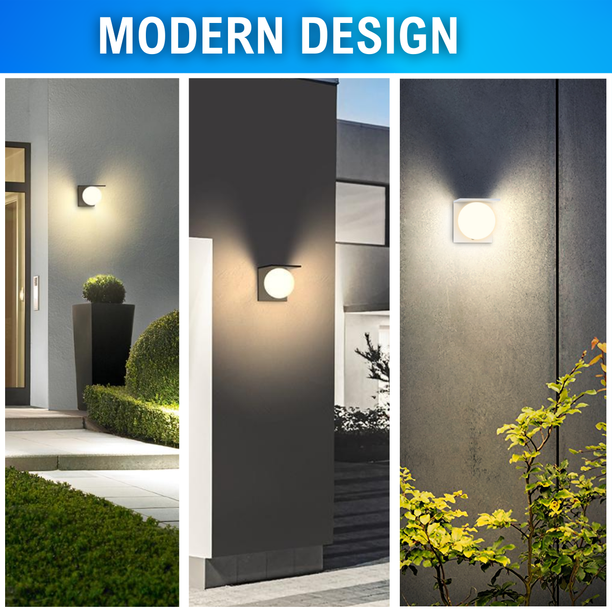 modern design of solar LED cube wall light