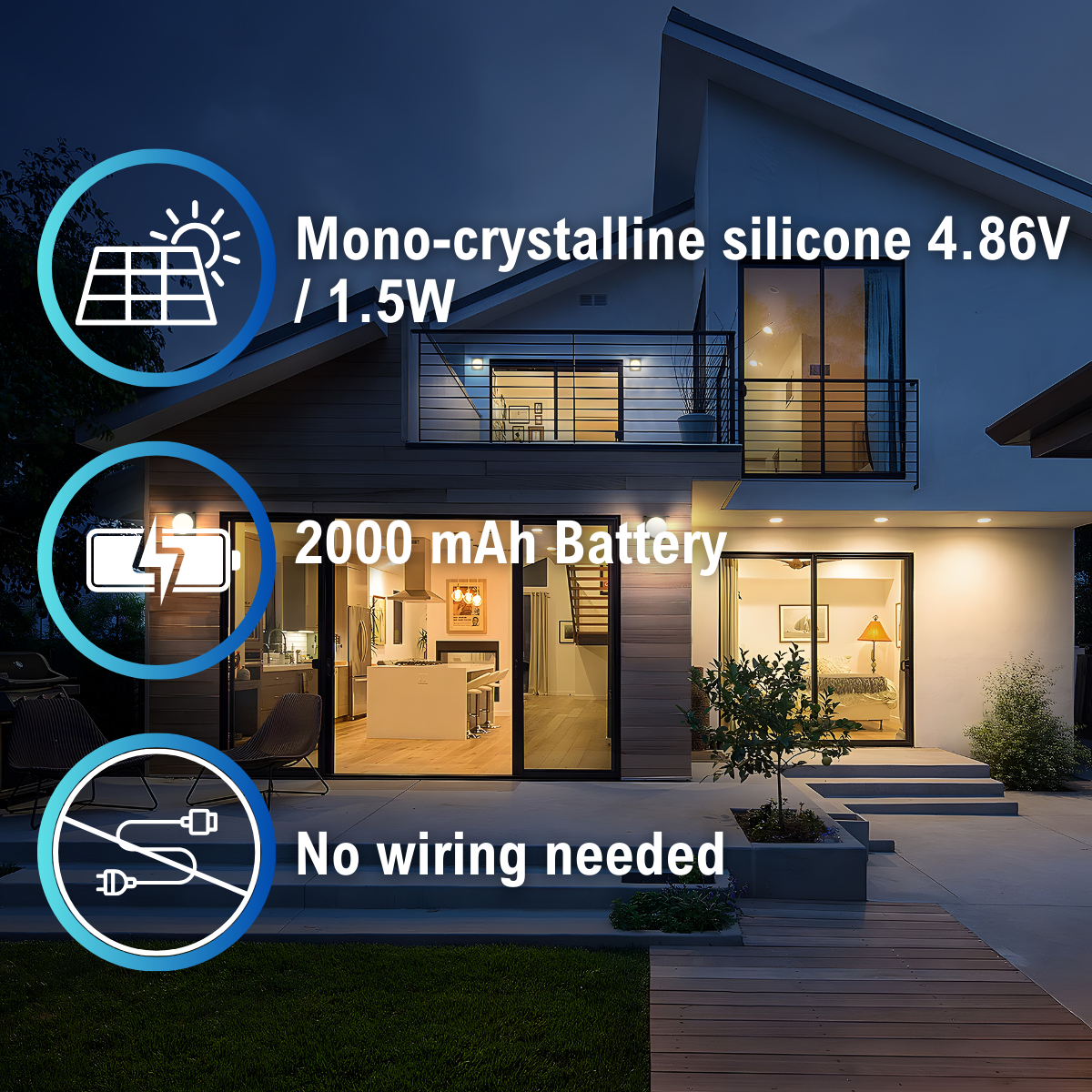 solar panel specifications and no wiring needed