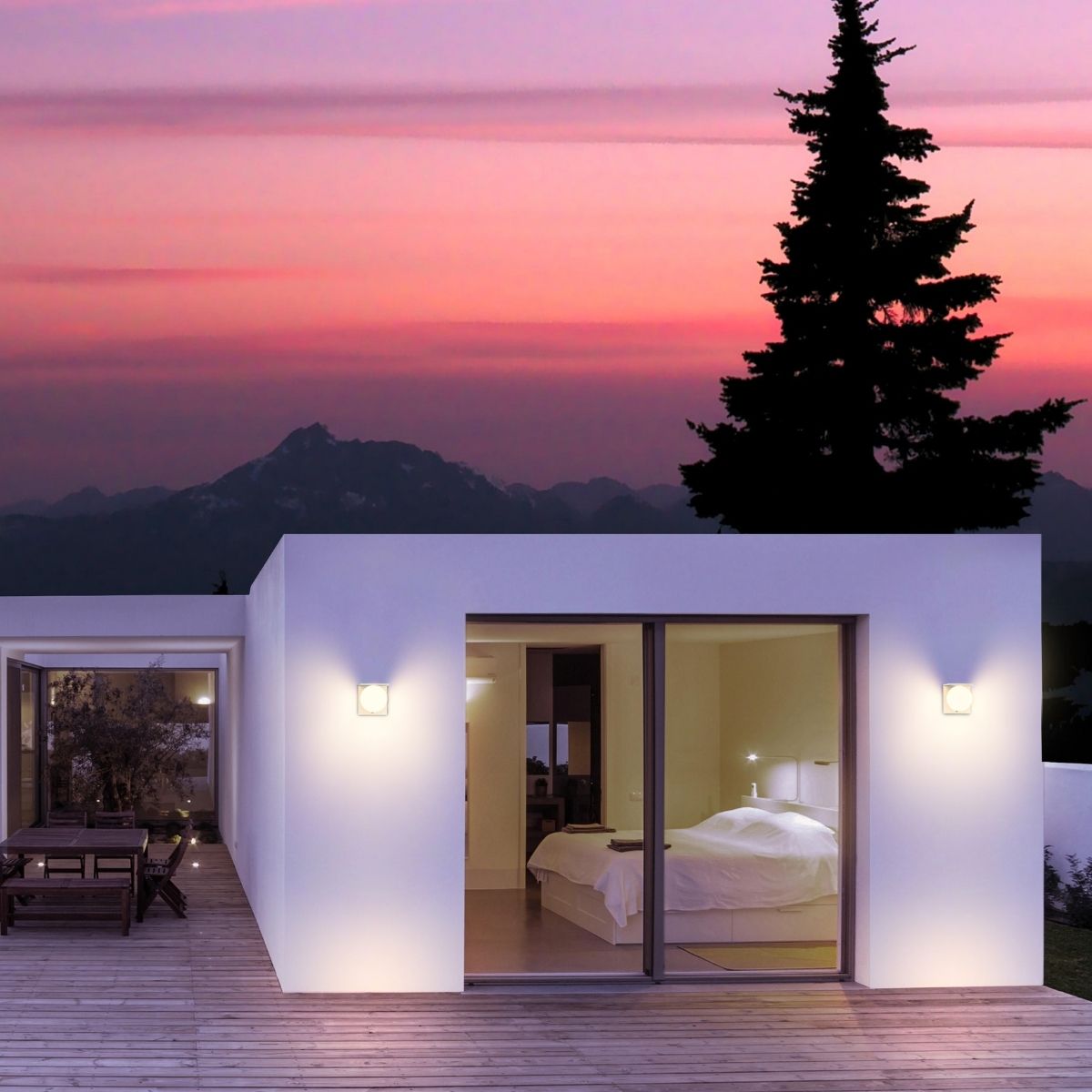 Solar LED Cube Wall Light - 1000 Lumens - 4000K - LumeGen