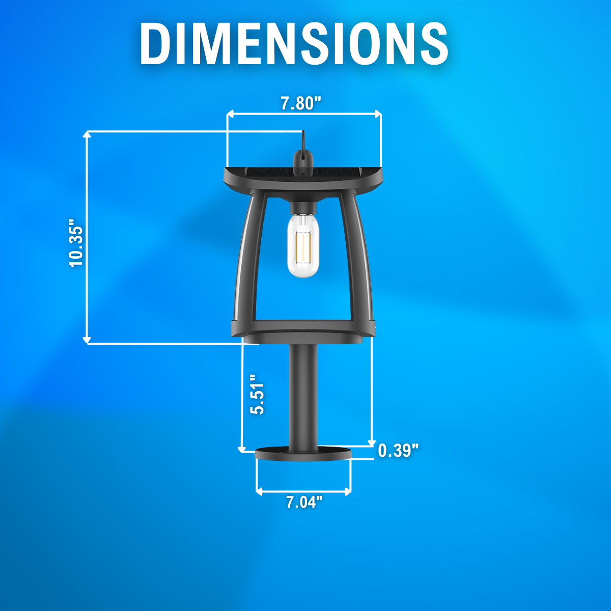 solar LED light pier dimensions