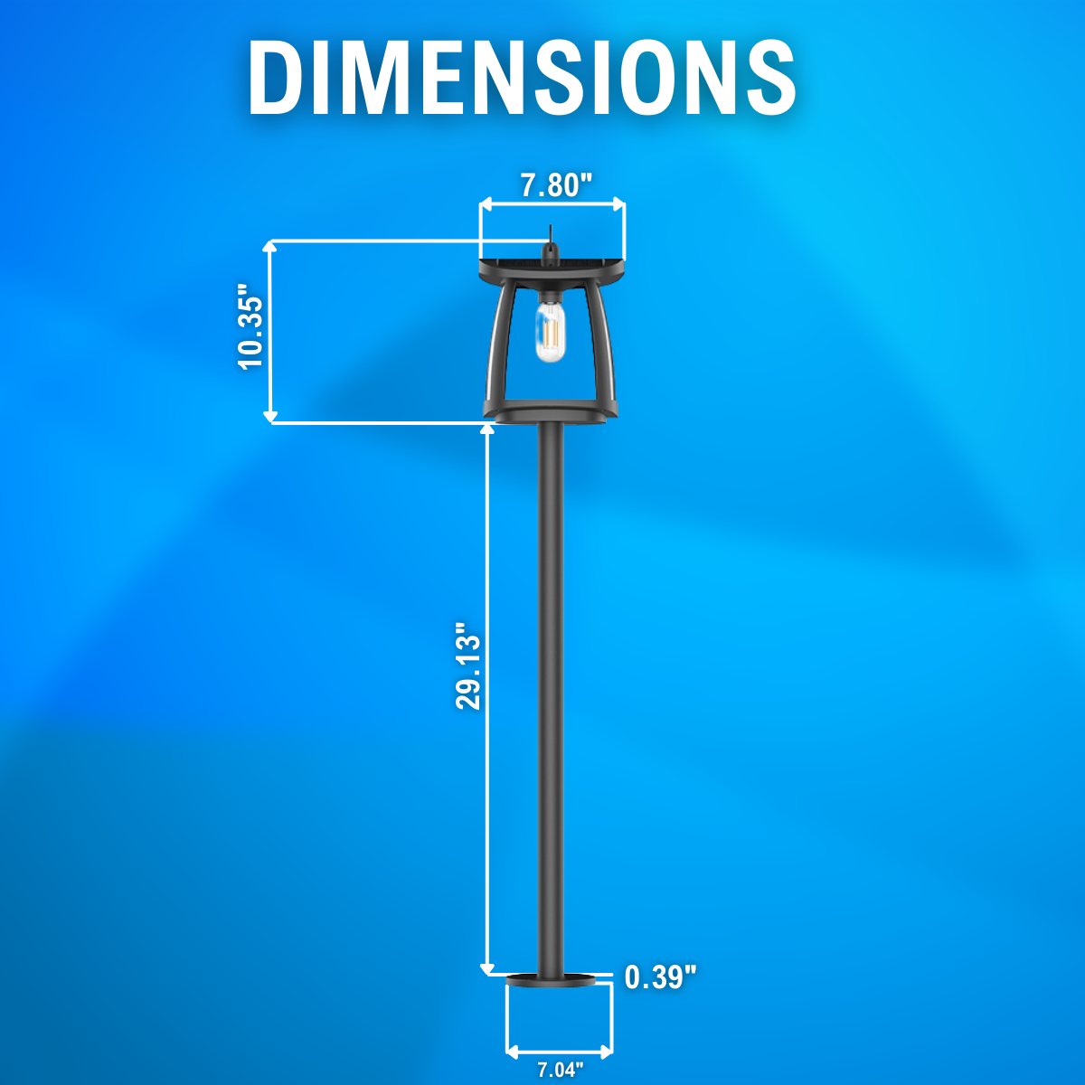 solar LED post light dimensions