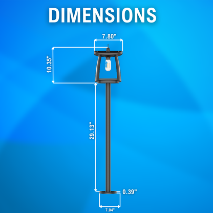 solar LED post light dimensions