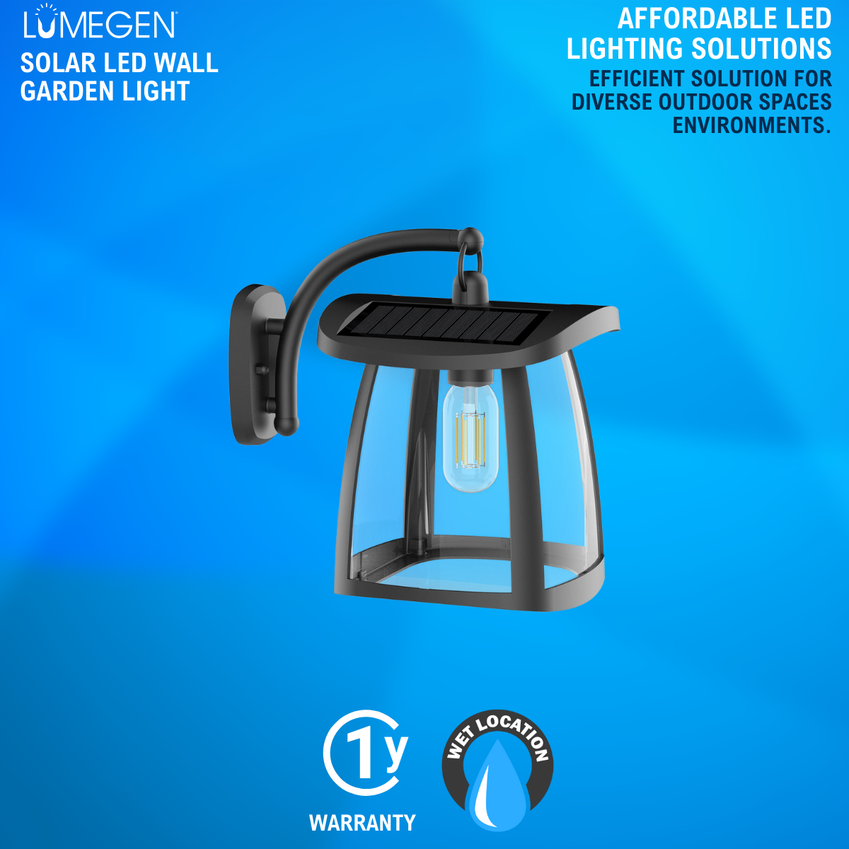 solar LED wall garden light