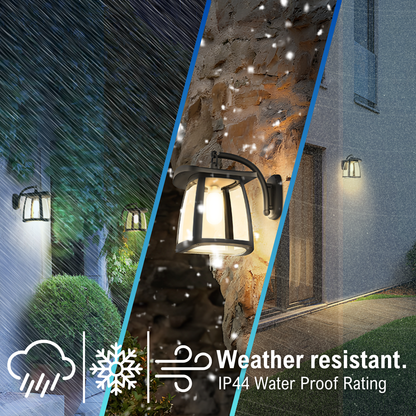 weather resistant (rain, snow, and wind) and IP44 water proof rating