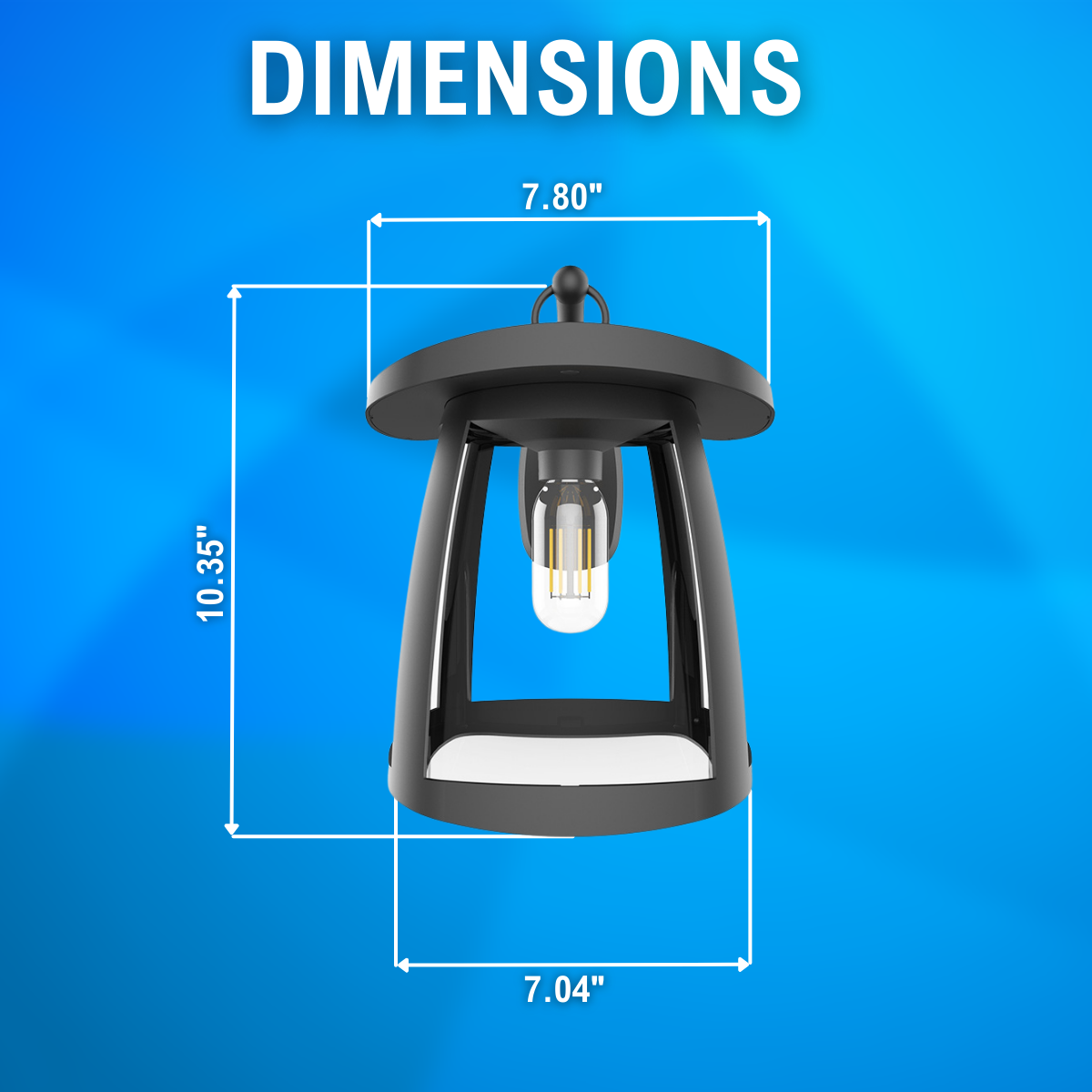 solar LED wall garden light dimensions