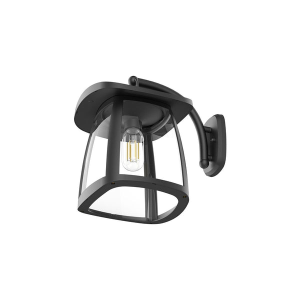 Solar LED Garden Lantern Wall Light - Black Finish - 4000K - LumeGen