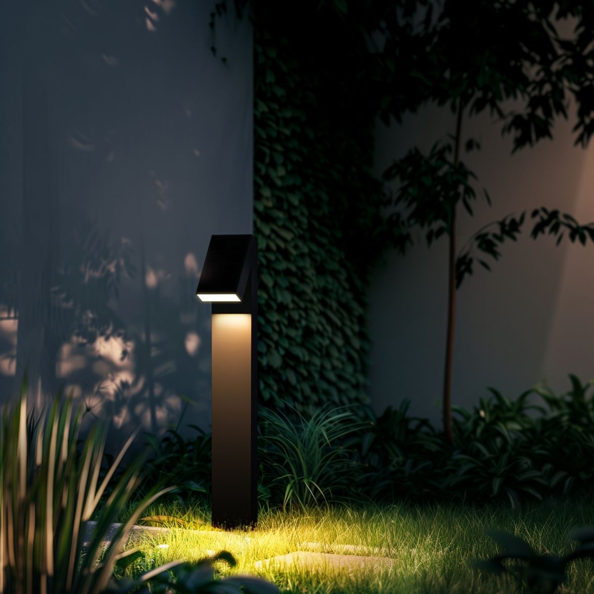 Solar LED Pathway Bollard Light - 500 Lumens - 3000K - Black Finish - LumeGen