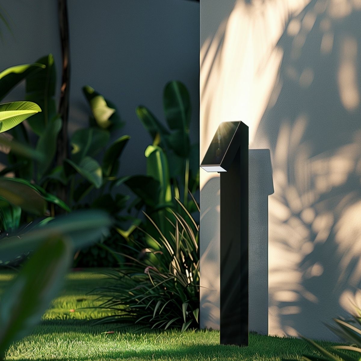 Solar LED Pathway Bollard Light - 500 Lumens - 3000K - Black Finish - LumeGen