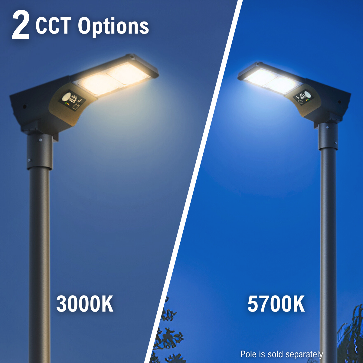 2 CCT options of 3000K and 5700K