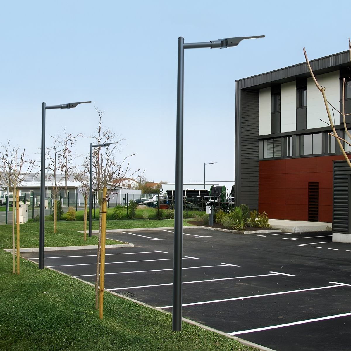 Solar LED Street Area Light - Wall or Pole Mount - 6000 Lumens - Dual Color Temperatures - LumeGen