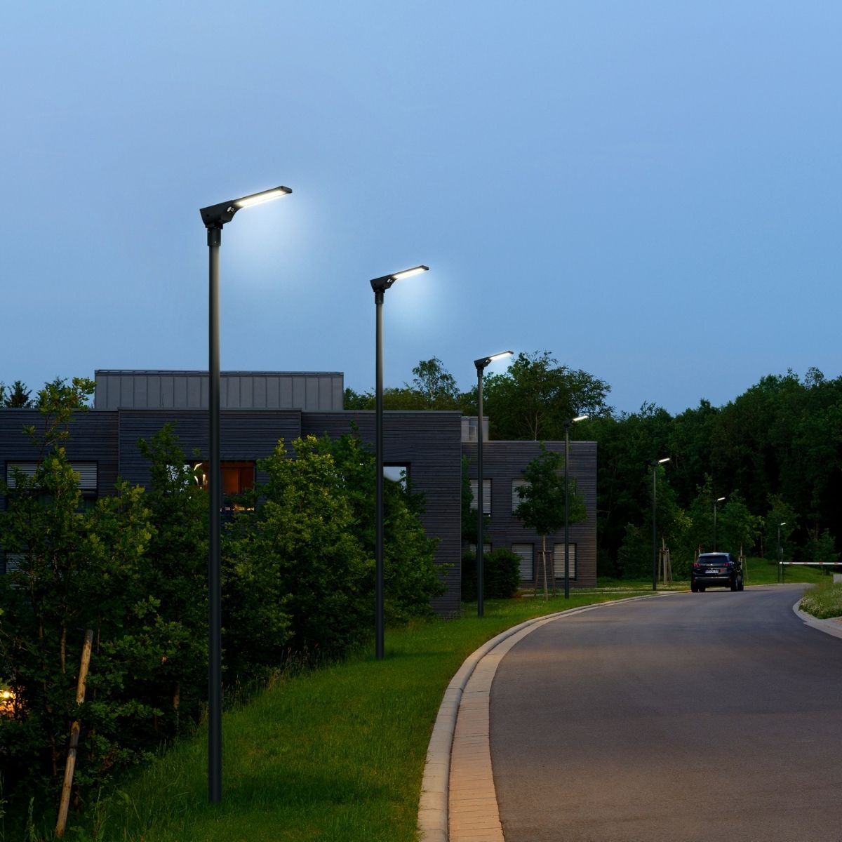 Solar LED Street Area Light - Wall or Pole Mount - 6000 Lumens - Dual Color Temperatures - LumeGen