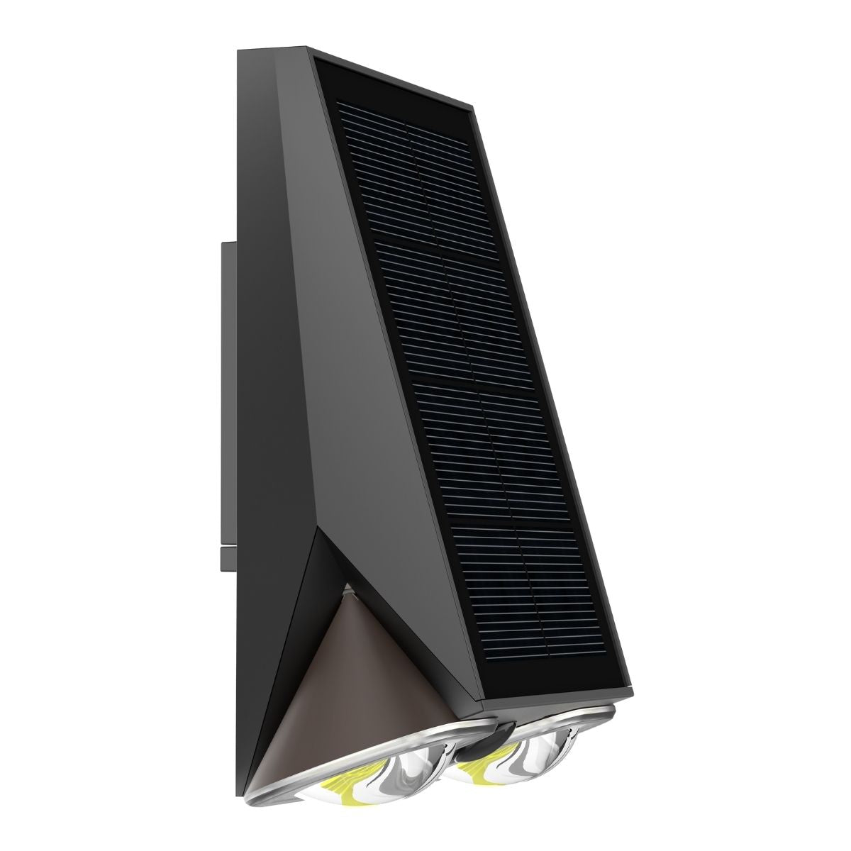 side view showing solar panel of solar LED wall light