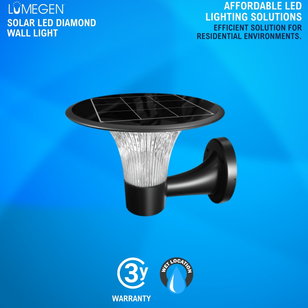 Solar LED Diamond Wall Light