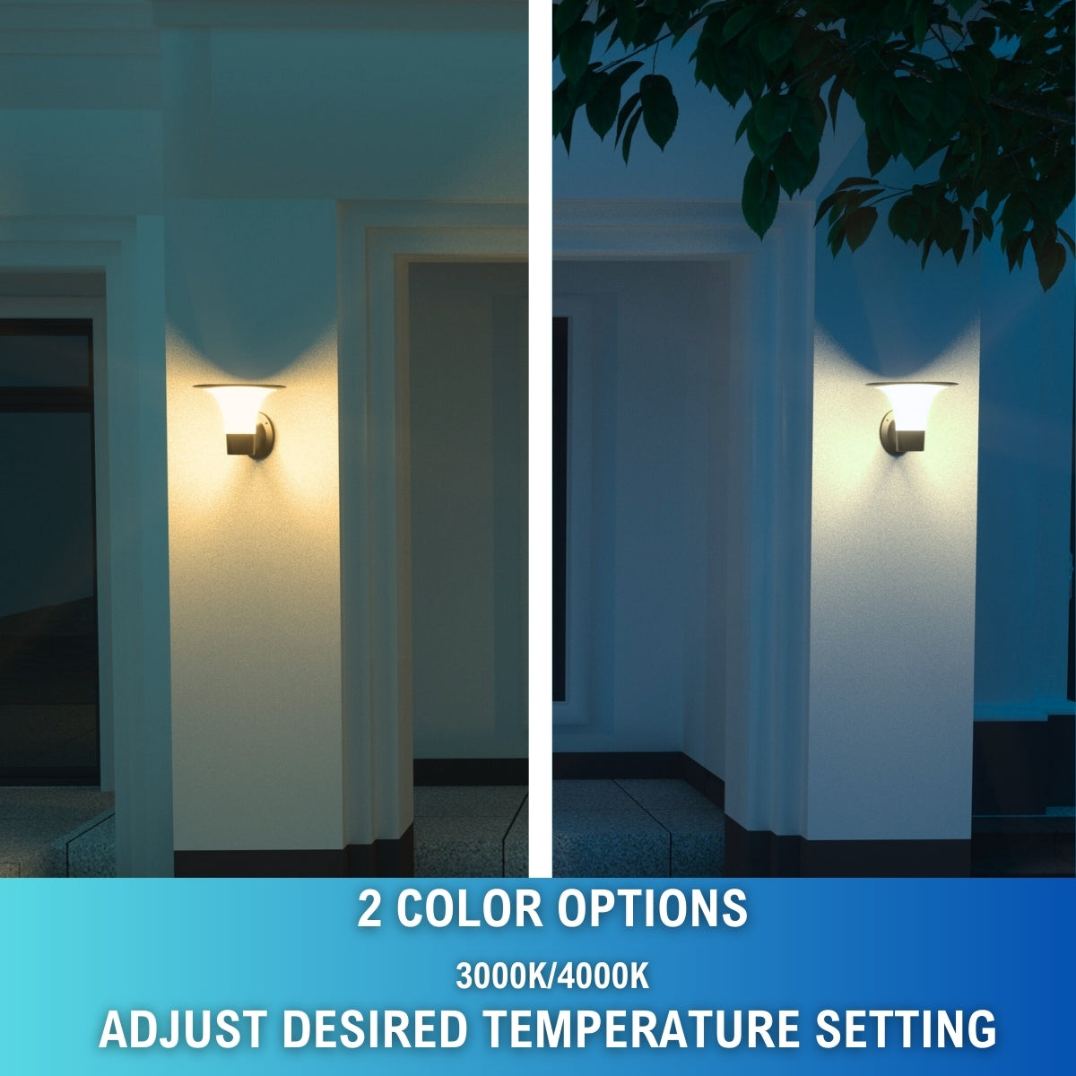 2 Color Temperature Options for LED Solar Wall Light