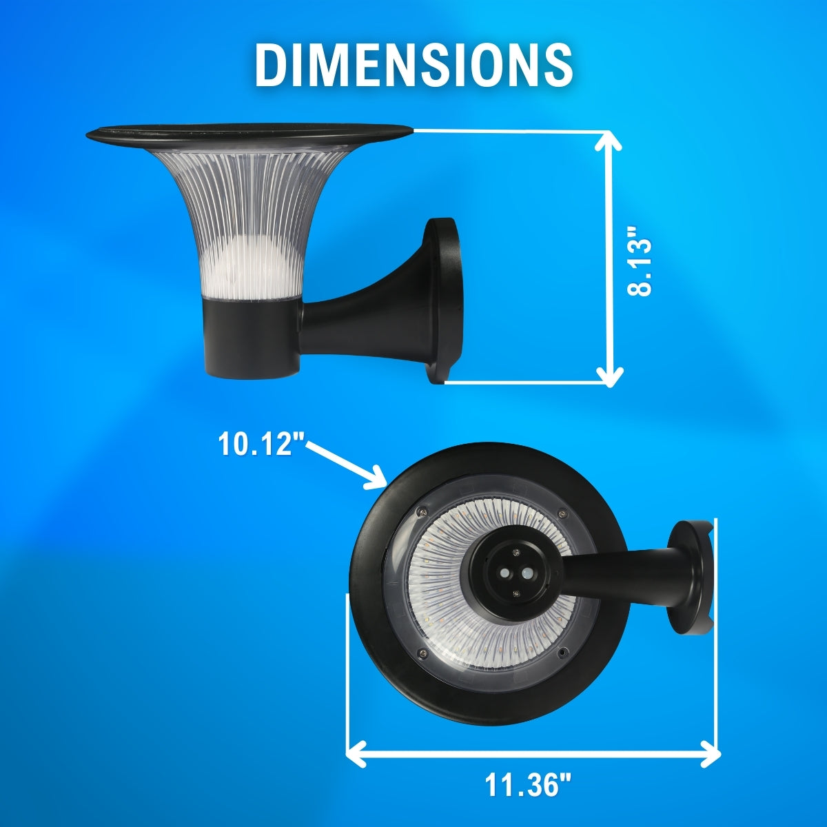 Dimensions for Solar LED Diamond Wall Light