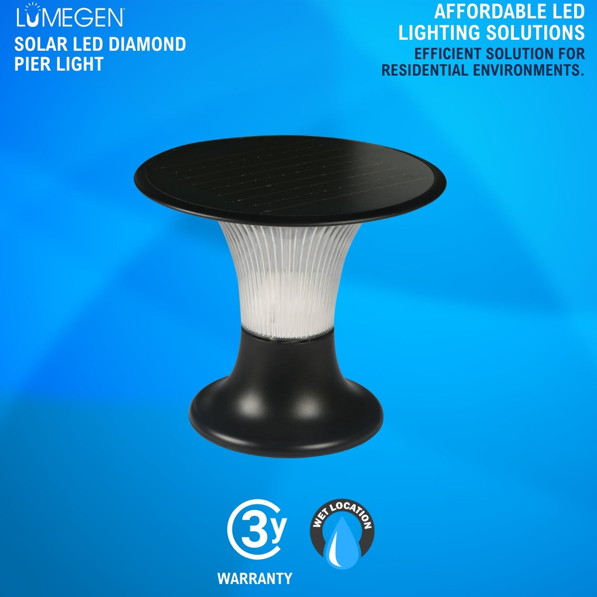 Solar LED Diamond Pier Light