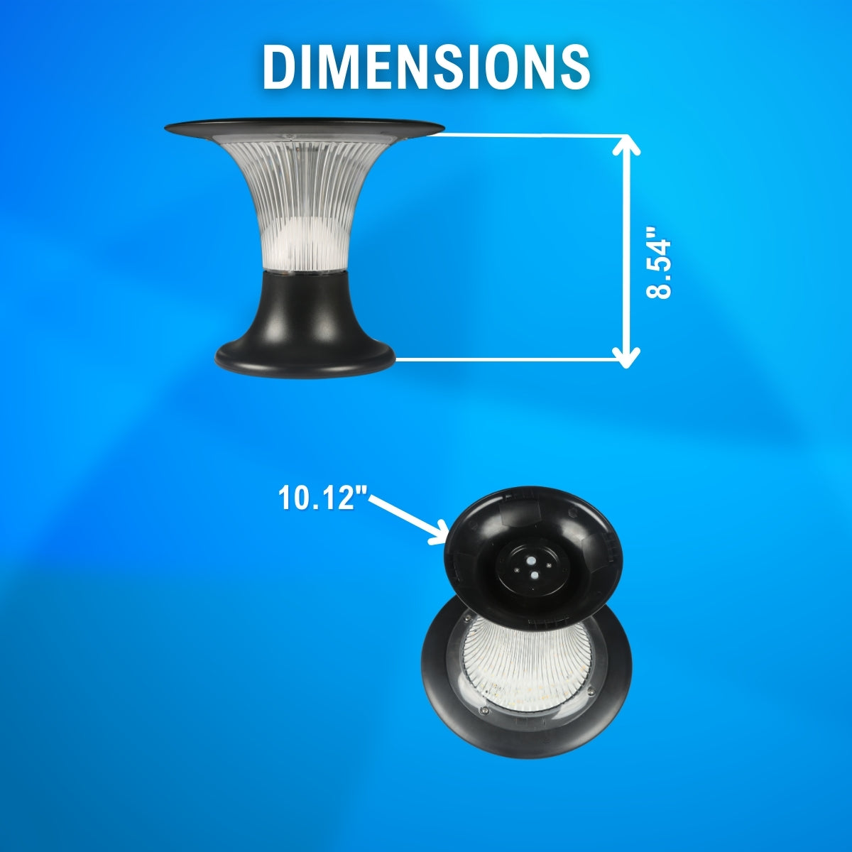 Dimensions for Solar LED Diamond Pier Light