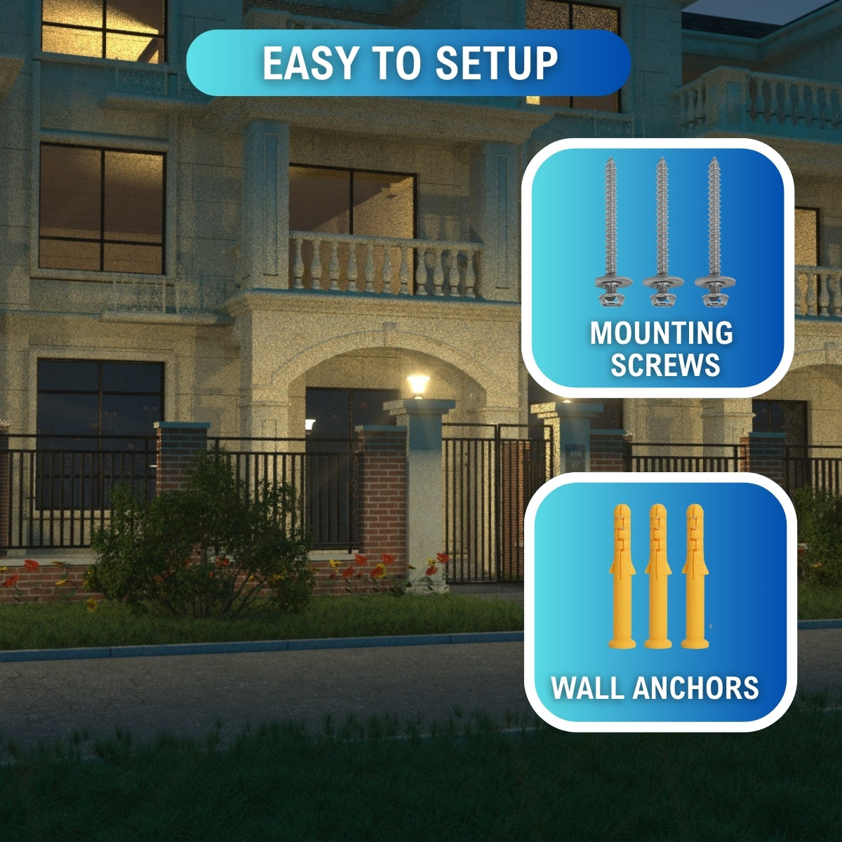 accessories shown for installing the solar pier light