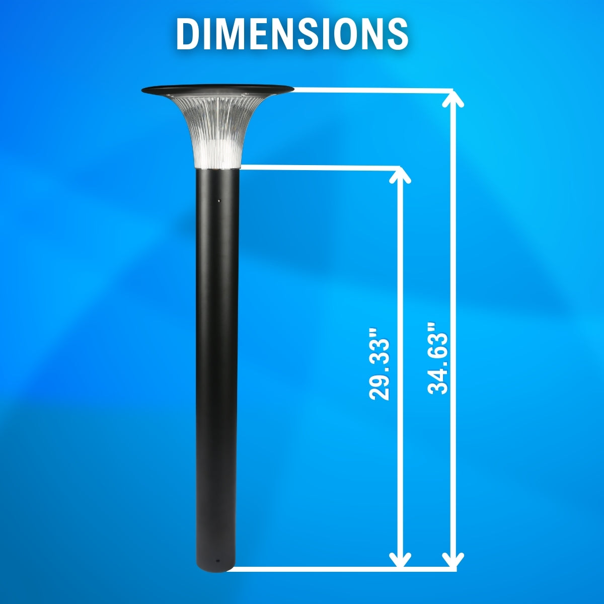 dimensions for LED bollard light