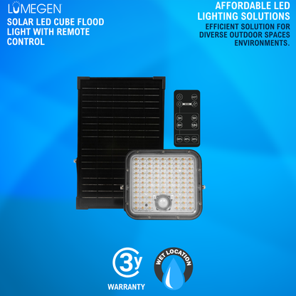 Solar LED Cube Flood Light with remote control