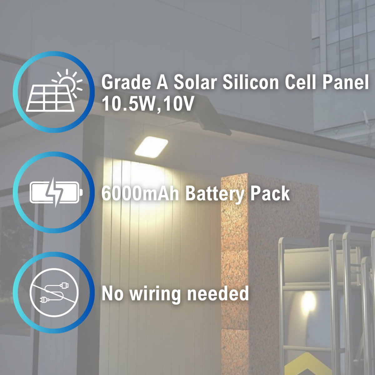 solar panel specifications and no wiring needed