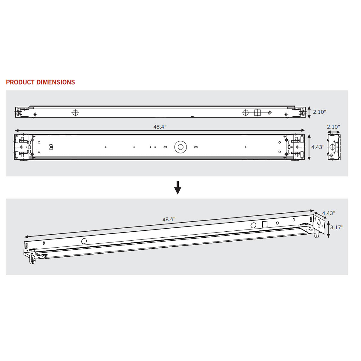 4ft. LED Ready Strip Light Fixture - 1 Lamp - Lamp Sold Separately - Keystone