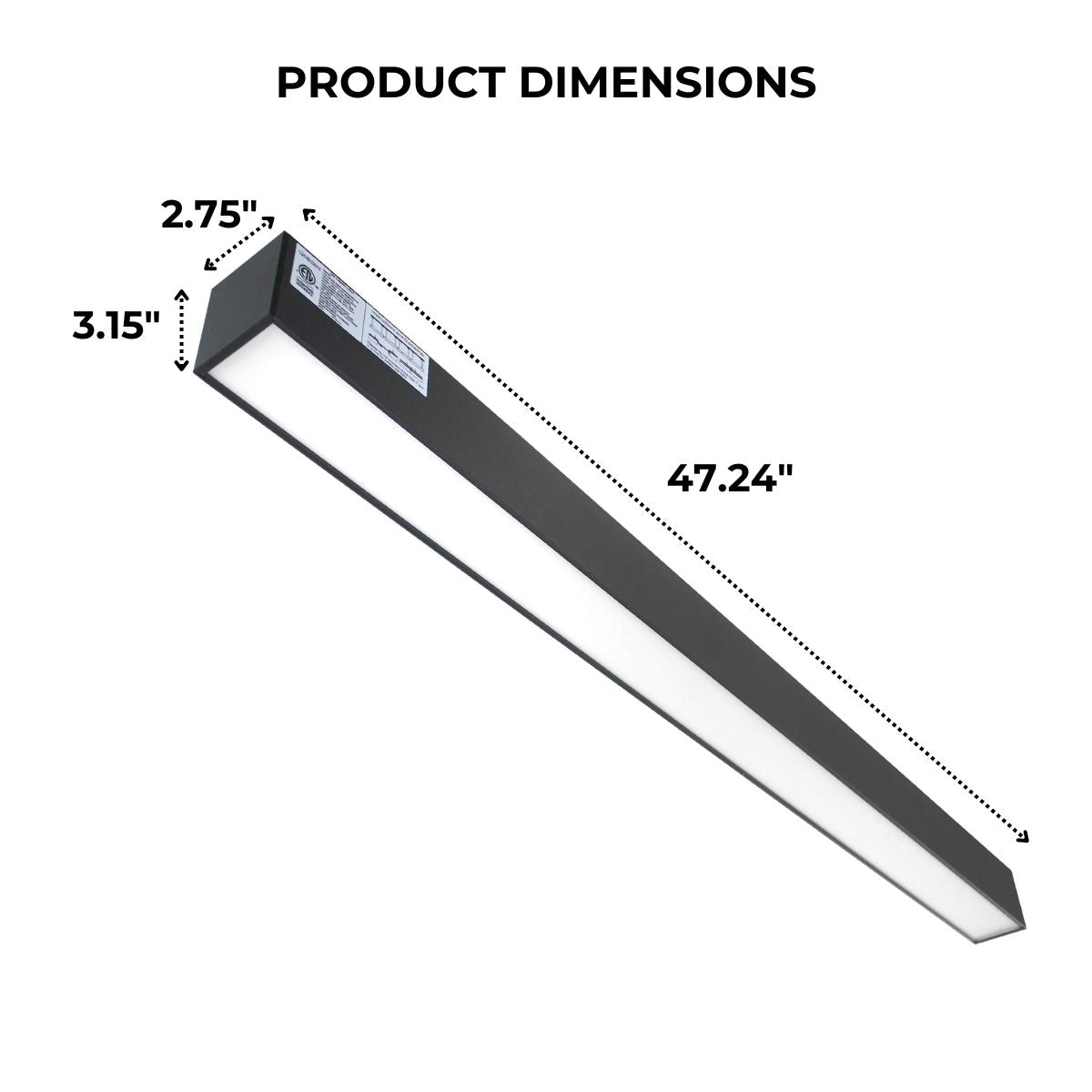 Dimensions of an LED Linear Light