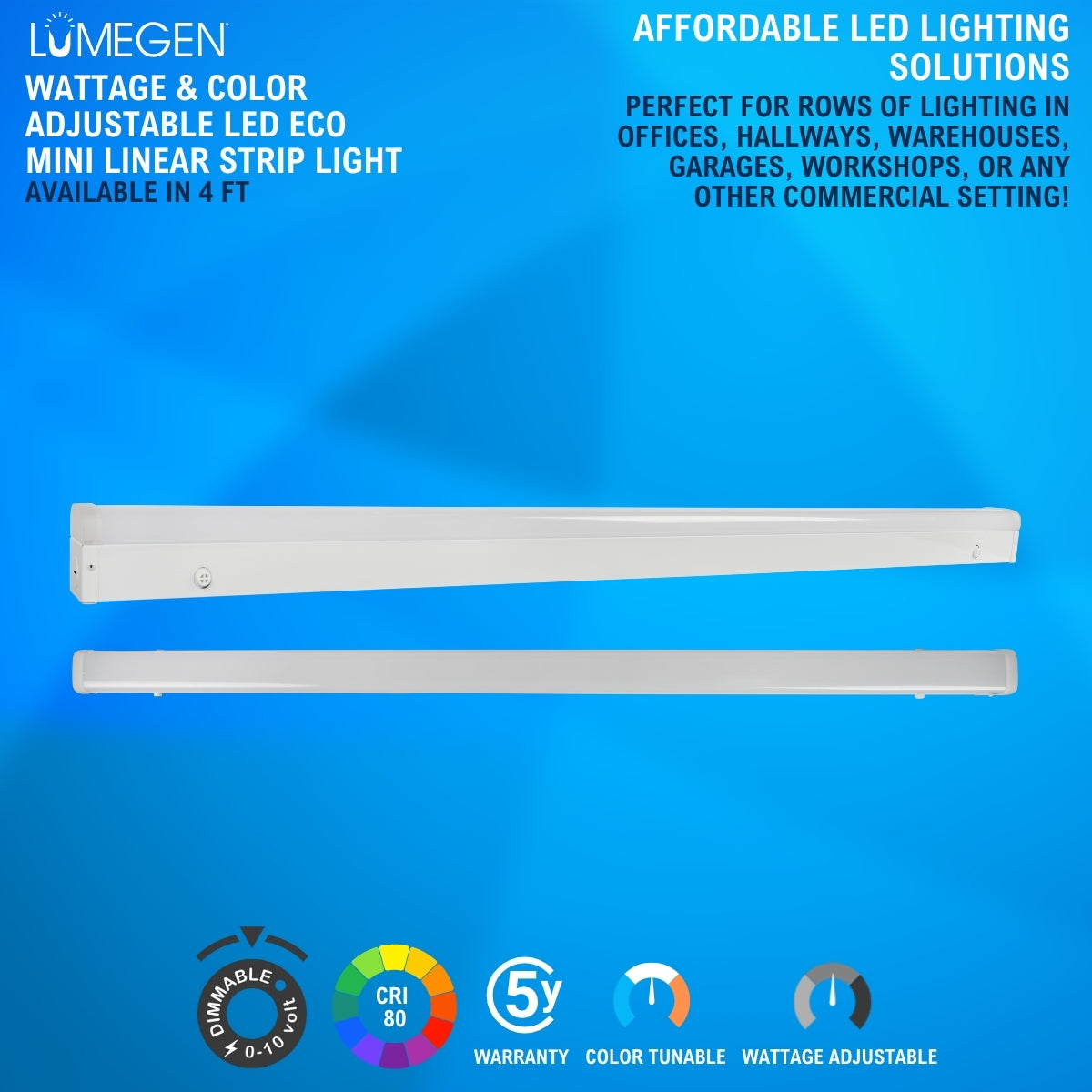 Wattage and color adjustable LED eco mini linear strip light