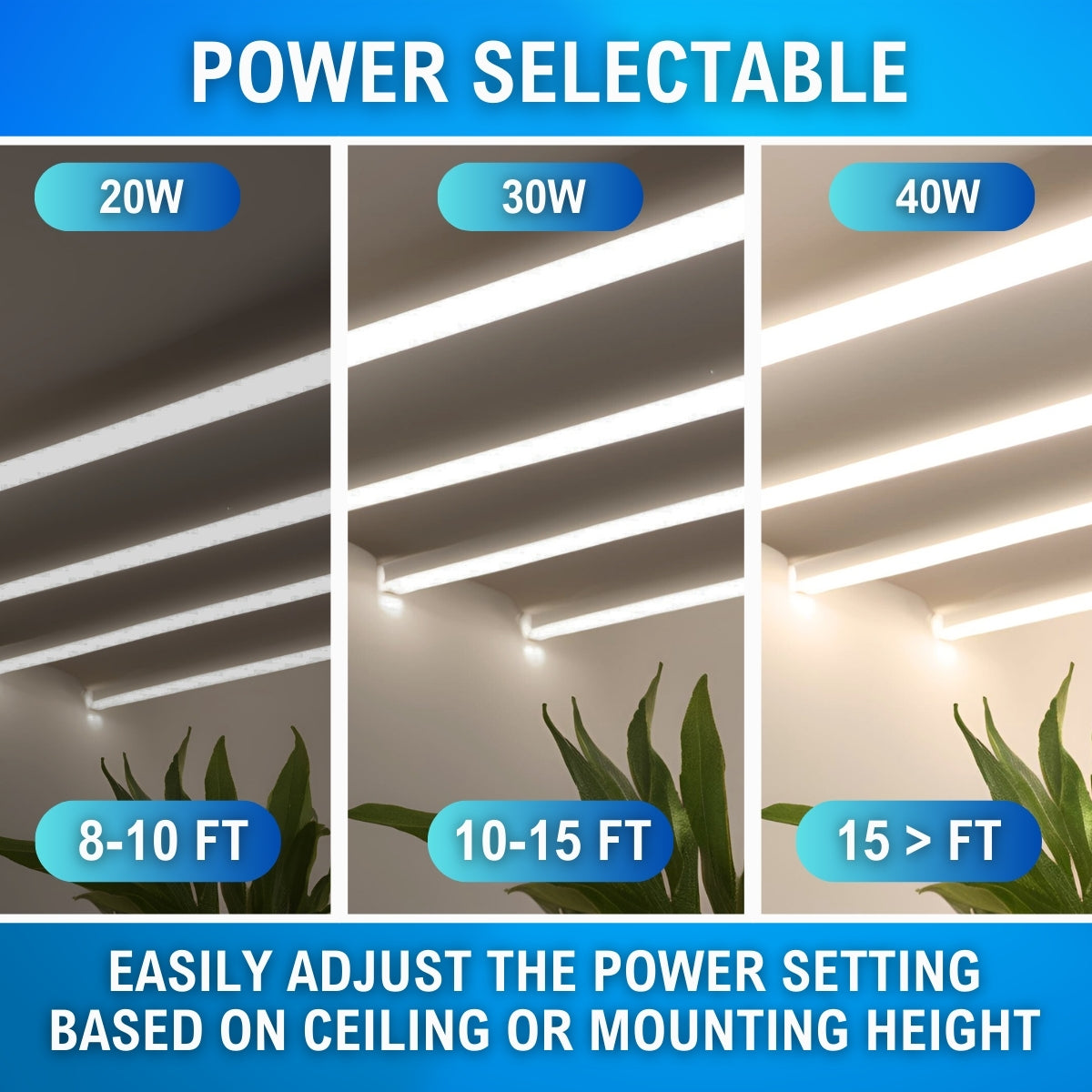 infographic showing the different power selectable options