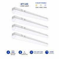 Case of 4 - 4ft LED Strip Light - Wattage Adjustable up to 40W - 3 Color Tunable