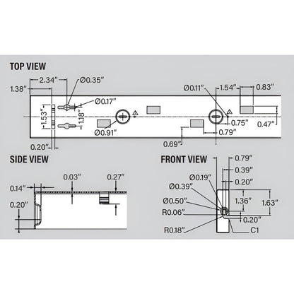 8ft Surface Mount Kit for Keystone 8ft Architectural Linear Lights - Black