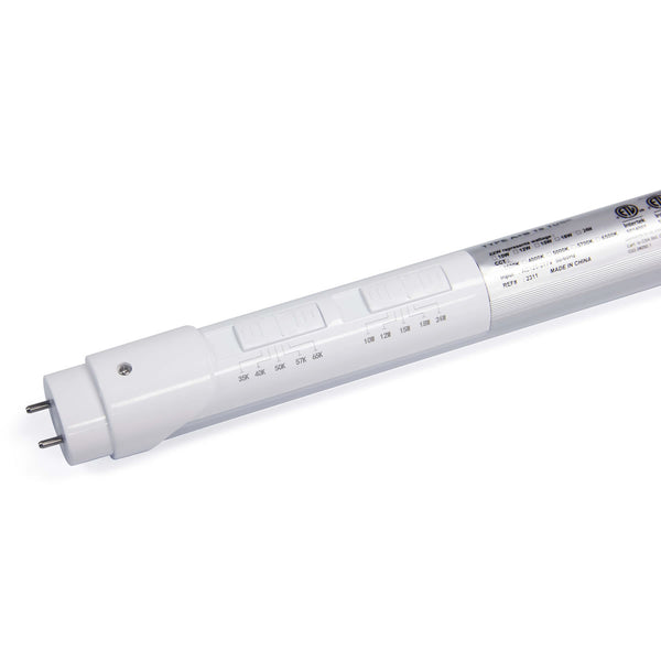 Case of 30 - 4ft LED T8 Wattage Adjustable & Color Tunable Tube - Type A+B - 10W/12W/15W/18W/24W - 35K/40K/50K/57K/65K - Jen Lighting