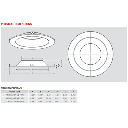 10in. Interchangeable Trim for Integrated Driver Downlights - Matte Black - Keystone