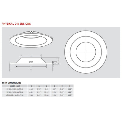 6in. Interchangeable Trim for Integrated Driver Downlights - Brushed Nickel - Keystone