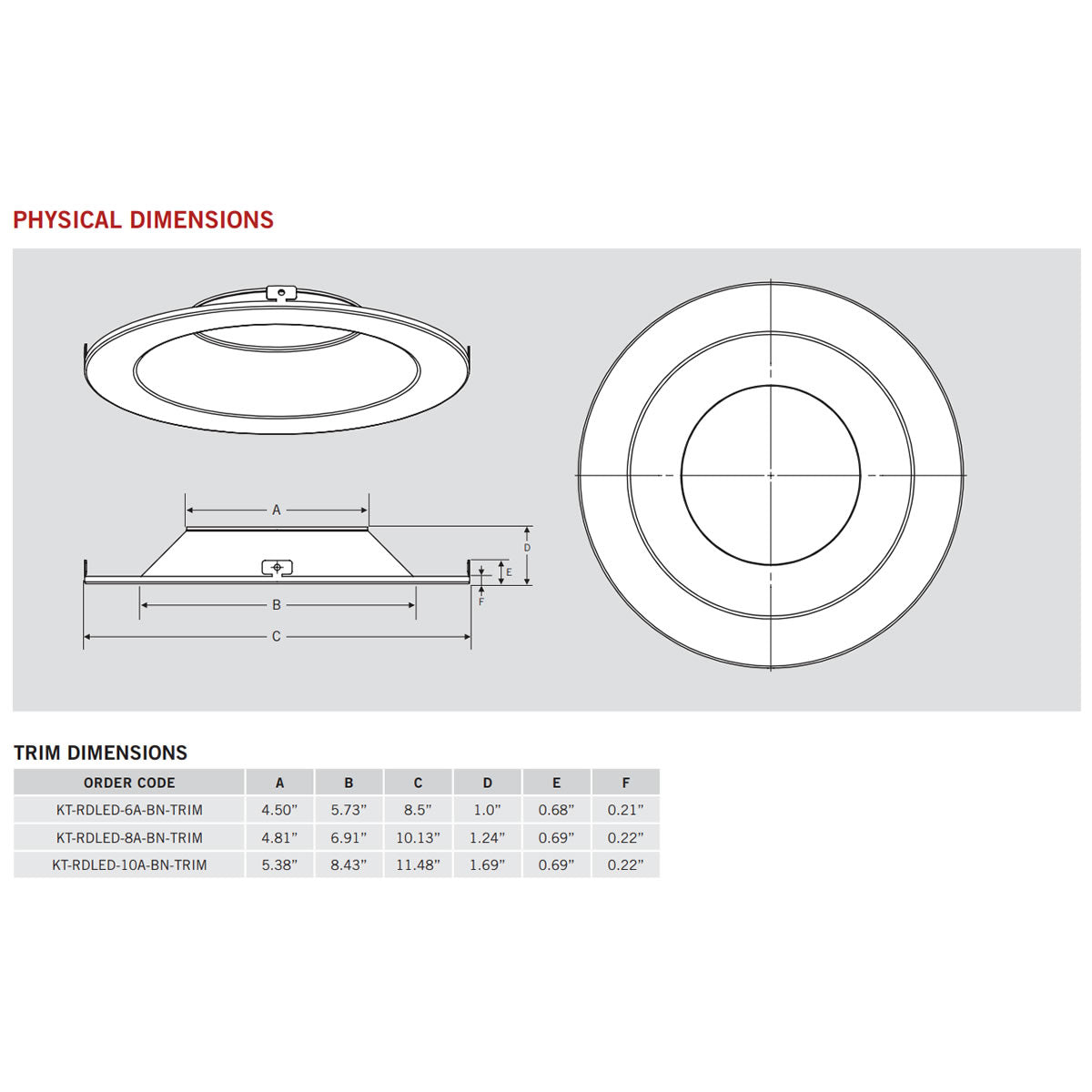 10in. Interchangeable Trim for Integrated Driver Downlights - Brushed Nickel - Keystone