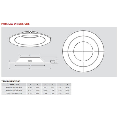 10in. Interchangeable Trim for Integrated Driver Downlights - Brushed Nickel - Keystone