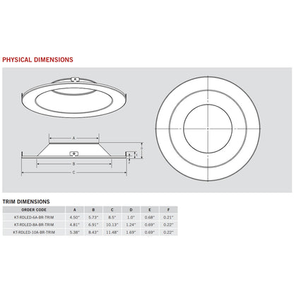 10in. Interchangeable Trim for Integrated Driver Downlights - Bronze - Keystone