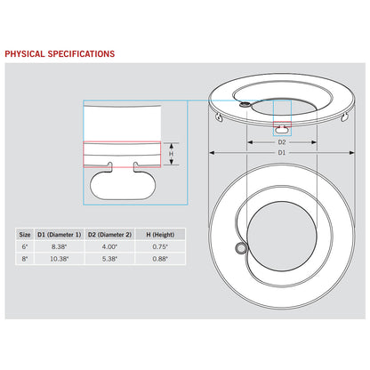 8in. Interchangeable Trim for Built-in Emergency Driver Downlights - Bronze - Keystone