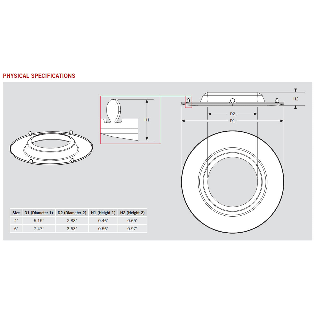 6in. Interchangeable Trim for Retrofit Downlights - Bronze - Keystone