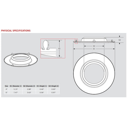 6in. Interchangeable Trim for Retrofit Downlights - Bronze - Keystone