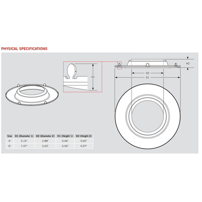 4in. Interchangeable Trim for Retrofit Downlights - Brushed Nickel - Keystone