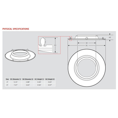 6in. Interchangeable Trim for Retrofit Downlights - Brushed Nickel - Keystone
