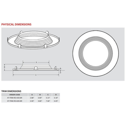 6in. Interchangeable Trim for Baffled Retrofit Downlights - Bronze - Keystone