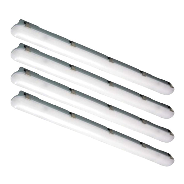 Case of 4 - 8ft LED Vapor Tight Light - Wattage Adjustable up to 90W - 3 Color Select - Keystone