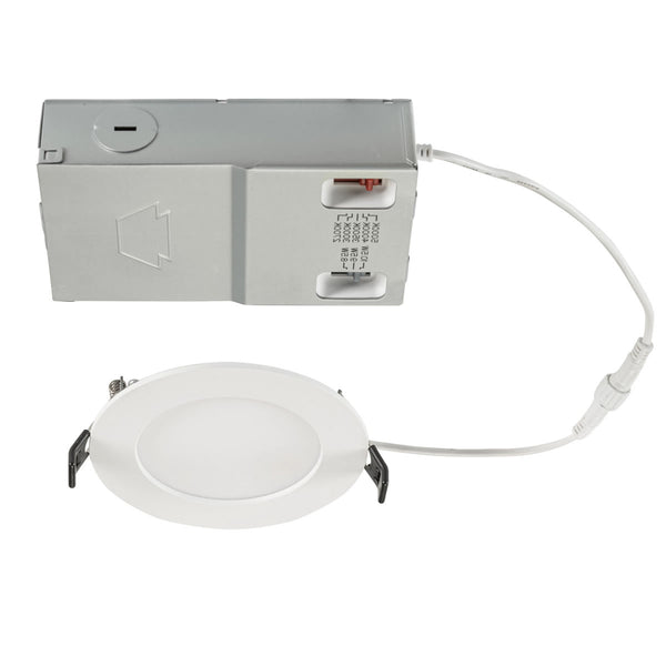 4in. LED Wattage Adjustable & Color Tunable Slim Wafer Downlight - 8.5W/9.5W/10.5W - 2700K/3000K/3500K/4000K/5000K - Keystone