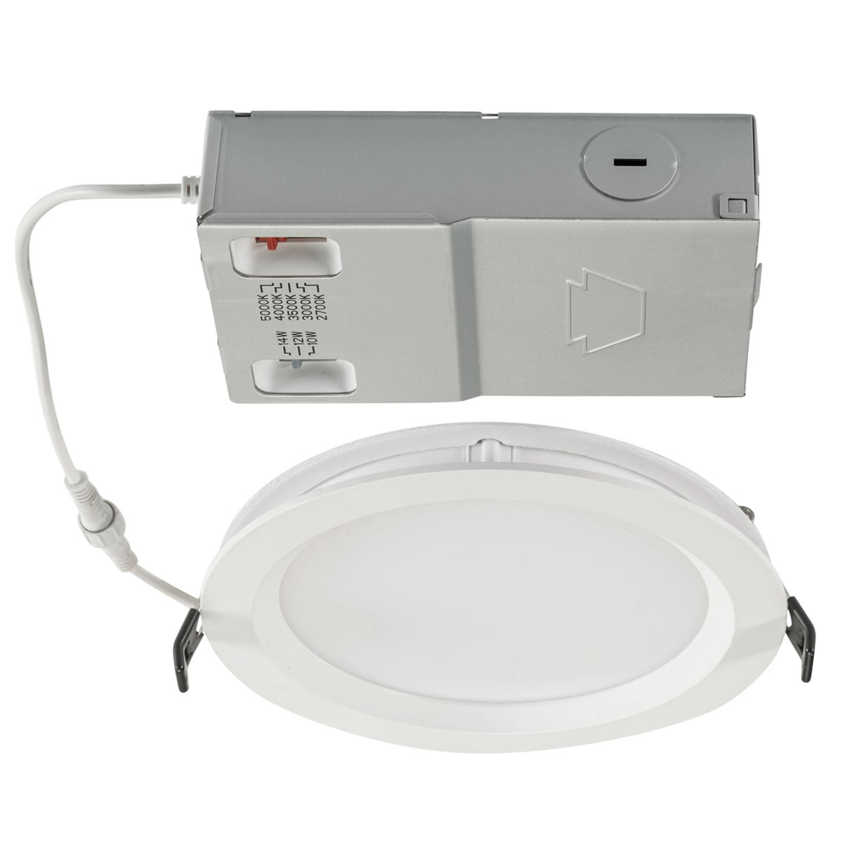 6in. LED Wattage Adjustable & Color Tunable Slim Wafer Downlight - 10W/12W/14W - 2700K/3000K/3500K/4000K/5000K - Keystone