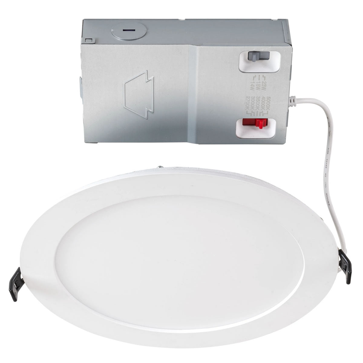 8in. LED Wattage Adjustable & Color Tunable Slim Wafer Downlight - 14W/18W/23W - 2700K/3000K/3500K/4000K/5000K - Keystone