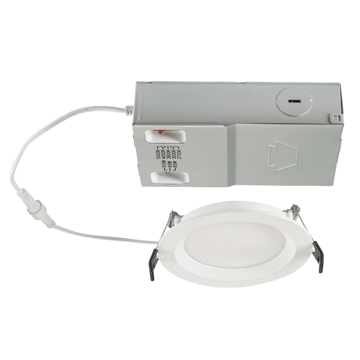 4in. LED Wattage Adjustable & Color Tunable Recessed Wafer Downlight - 8.5W/9.5W/10.5W - 2700K/3000K/3500K/4000K/5000K - Keystone
