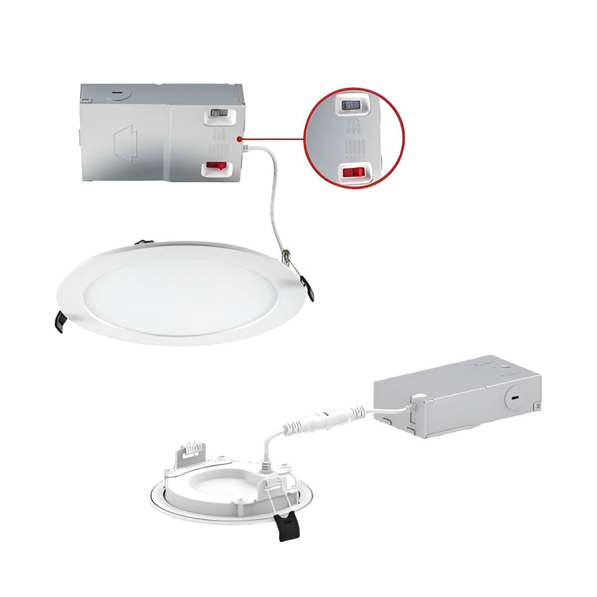 4in. LED Wattage Adjustable & Color Tunable Recessed Wafer Downlight - 8.5W/9.5W/10.5W - 2700K/3000K/3500K/4000K/5000K - Keystone