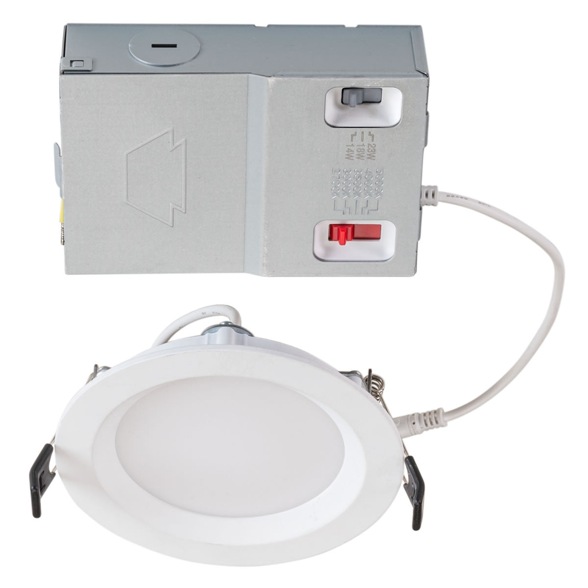 8in. LED Wattage Adjustable & Color Tunable Recessed Wafer Downlight - 14W/18W/23W - 2700K/3000K/3500K/4000K/5000K - Keystone